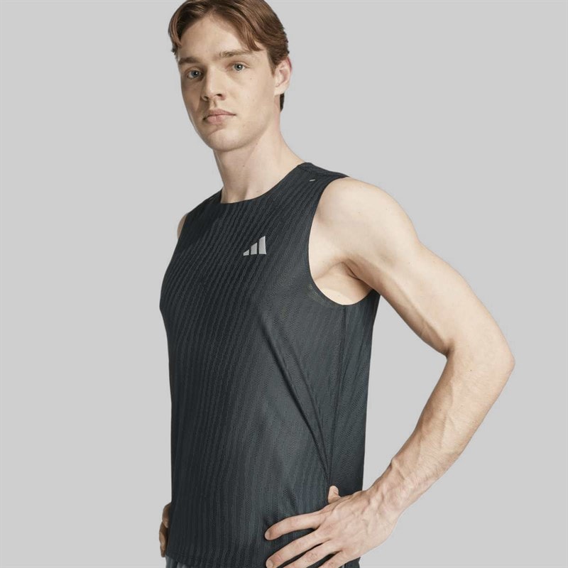 Mężczyźni top do biegania adi365 climacool+ Czarny/Grey Six – zdjęcie  4