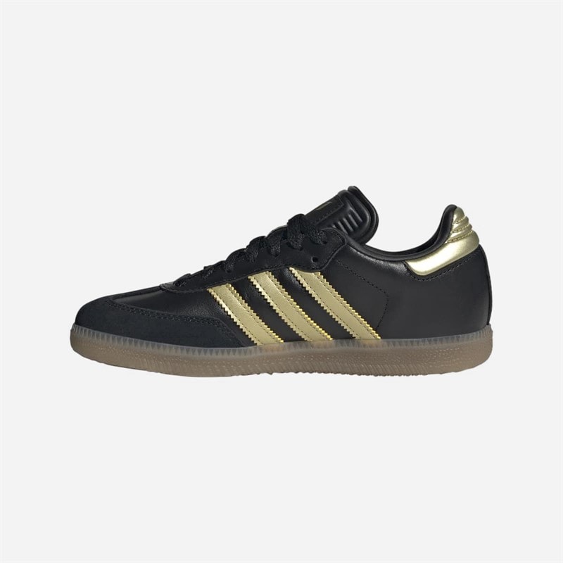 adidas Kinderen samba messi in indoor voetbalschoenen - Core Zwart/Gold Metallic/Gum - Afbeelding 5