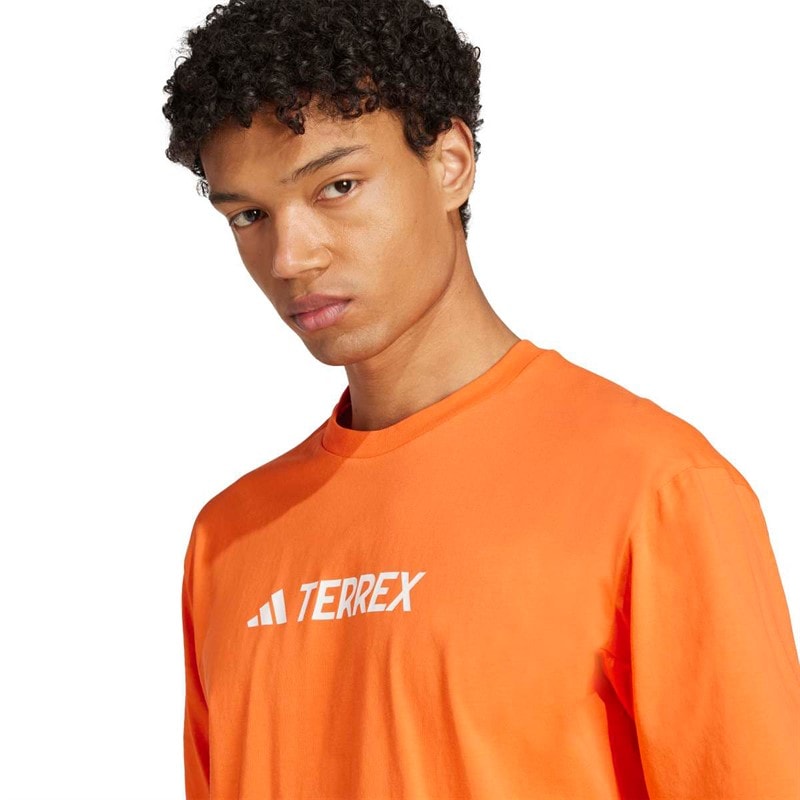 Mężczyźni t-shirt z klasycznym logo Terrex Semi Impact Orange – zdjęcie  3