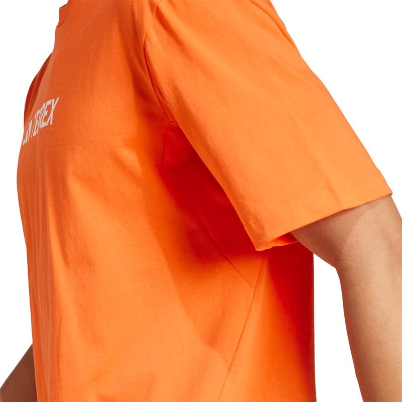 Mężczyźni t-shirt z klasycznym logo Terrex Semi Impact Orange – zdjęcie  5