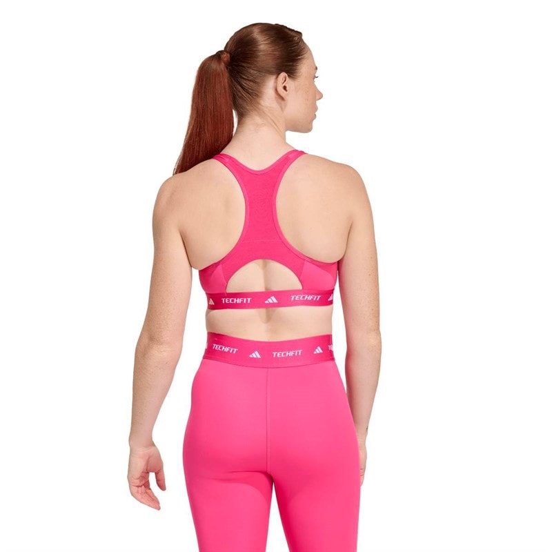 Damskie sportowy biustonosz techfit o średnim wsparciu Real Magenta – zdjęcie  5
