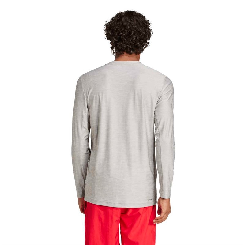 Herren - Train Essentials Stretch Langarmshirt Mittelgrau Heather - Bild 3