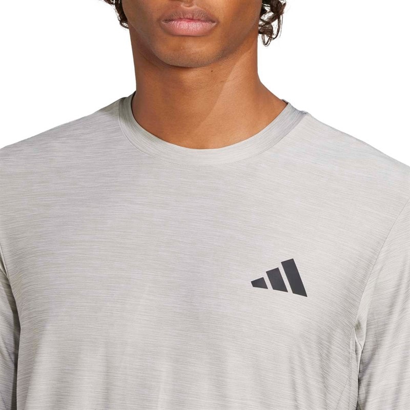 Herren - Train Essentials Stretch Langarmshirt Mittelgrau Heather - Bild 4