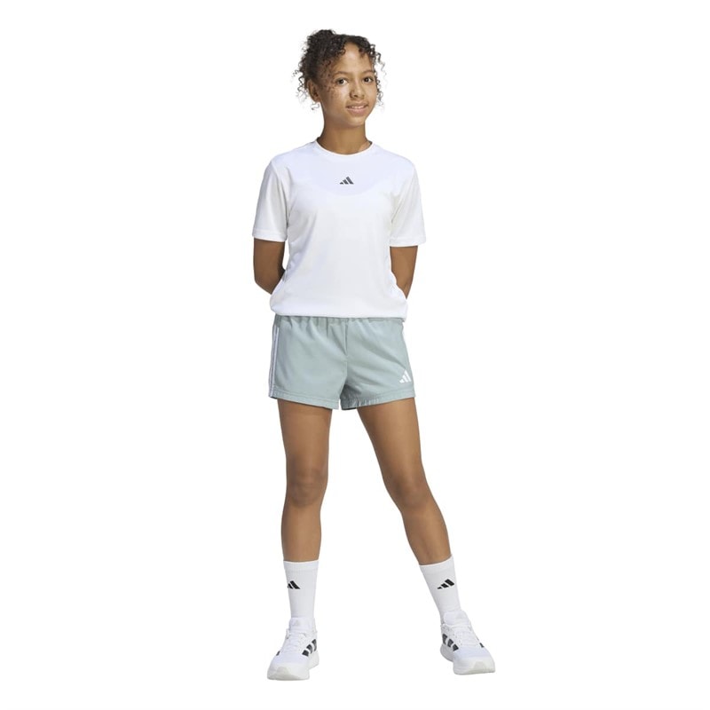 adidas Junior Meisjes train essentials 3-stripes shorts - Wonder Sage/Wit - Afbeelding 4