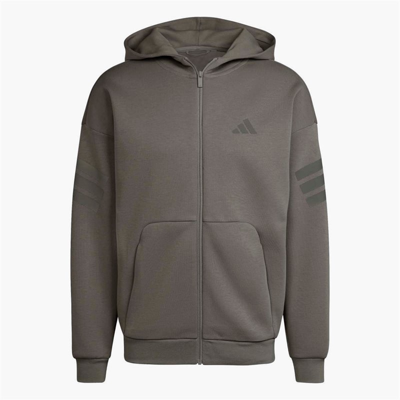 Herren - Future Icons 3-Streifen Kapuzenjacke mit Reißverschluss Putty Beige - Bild 1
