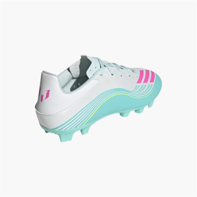 adidas Chaussures de football F50 Messi Club Aurora Radiante Pack FG terrain ferme hommes - Cloud White/Lucid Pink/Flash Aqua - Image 3