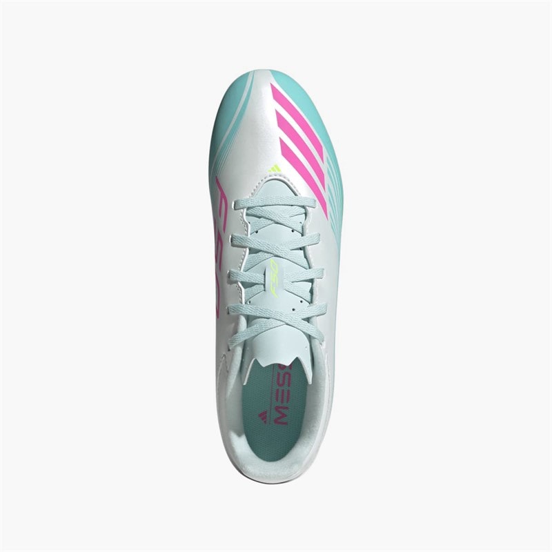 adidas Chaussures de football F50 Messi Club Aurora Radiante Pack FG terrain ferme hommes - Cloud White/Lucid Pink/Flash Aqua - Image 4