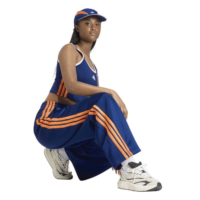 Dames stadium 3-stripes trainingsbroek Donkerblauw/Pure Orange/Off White - Afbeelding 4
