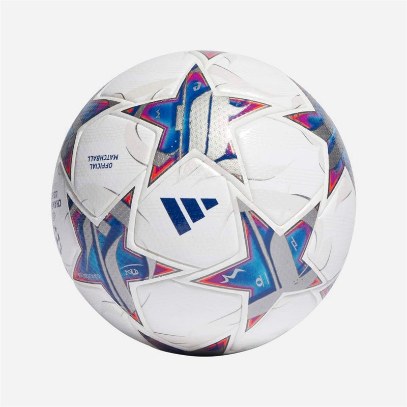piłka nożna oficjalna meczowa pro UEFA Champions League 23/24 (certyfikat FIFA Quality Pro) Biały/Silver Metallic/Bright Cyan/Royal Blue – zdjęcie  2