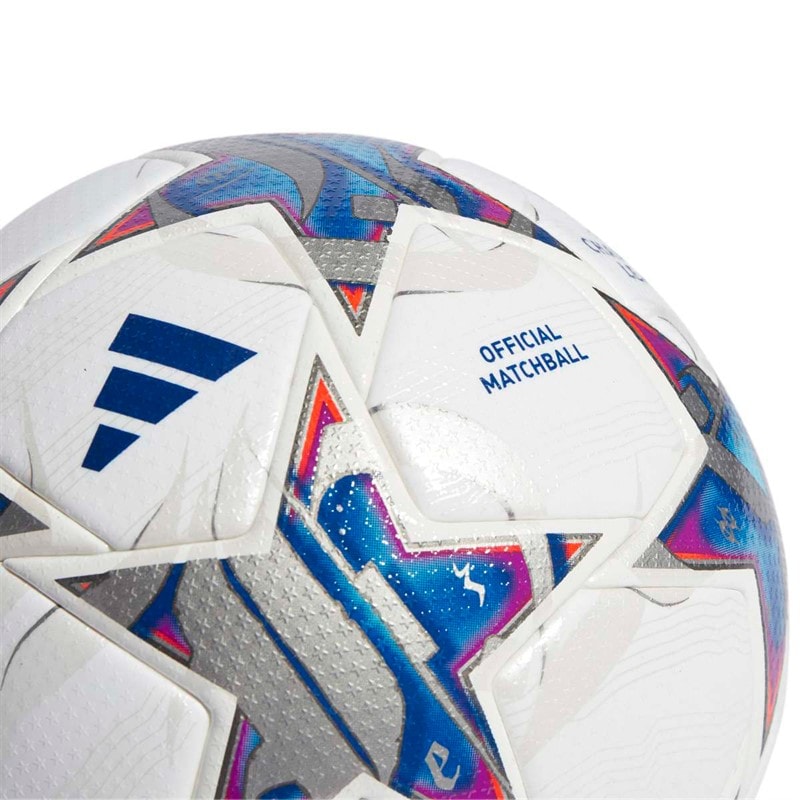 piłka nożna oficjalna meczowa pro UEFA Champions League 23/24 (certyfikat FIFA Quality Pro) Biały/Silver Metallic/Bright Cyan/Royal Blue – zdjęcie  4