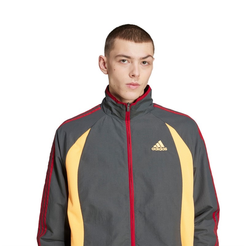 Herren - Climacool Trainingsjacke Grau Six/Flash Orange/Team Victory Rot - Bild 3