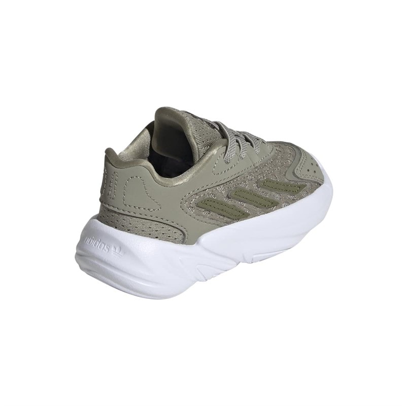 Niemowlęce ozelia elastyczne tenisówki z koronką Silver Pebble/Focus Olive/Cloud White – zdjęcie  3