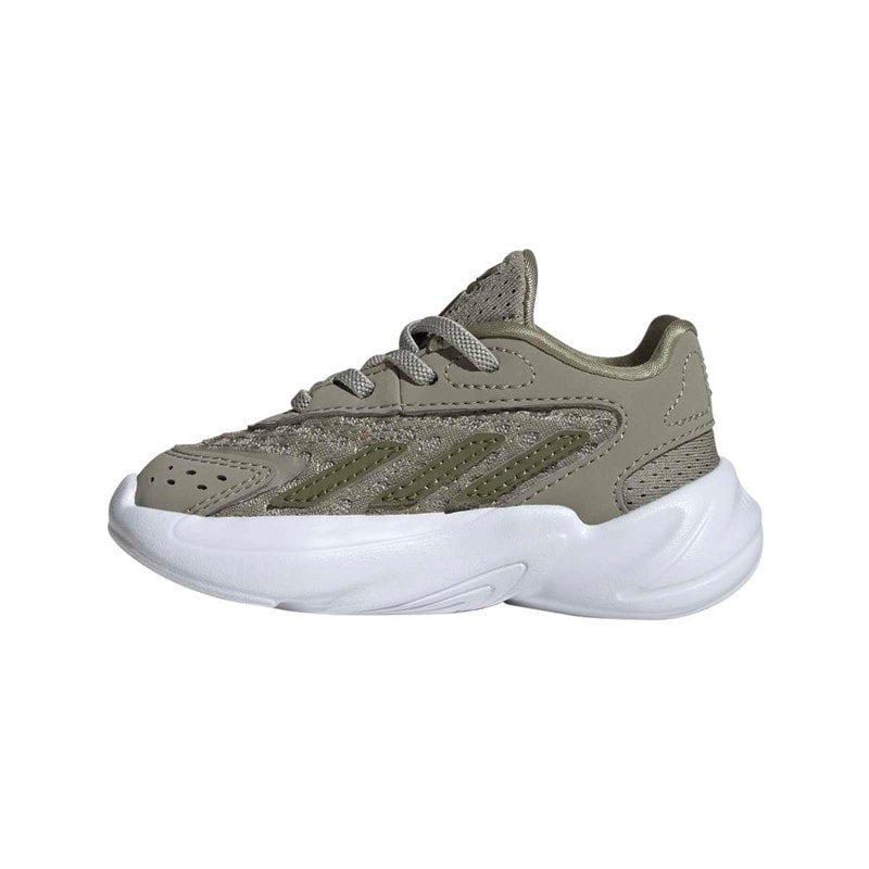 Niemowlęce ozelia elastyczne tenisówki z koronką Silver Pebble/Focus Olive/Cloud White – zdjęcie  5