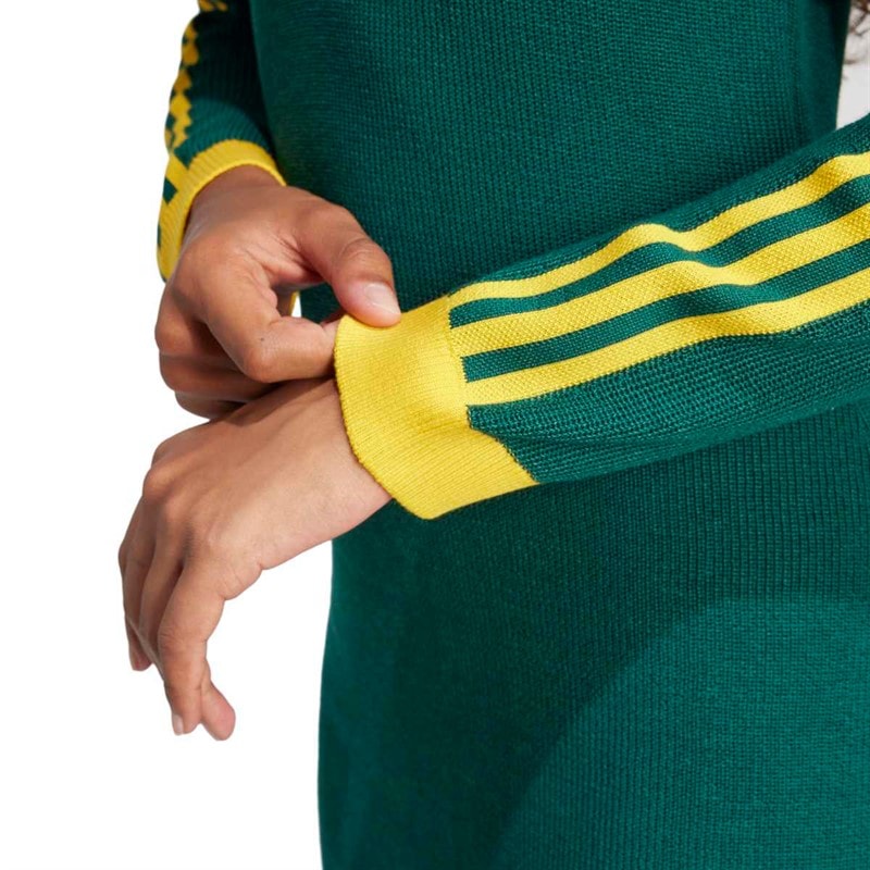 adidas Originals Robe polo en maille femmes - Vert universitaire/Cream Yellow - Image 5