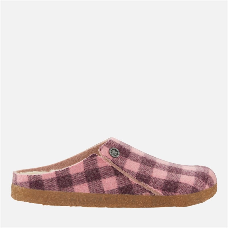 Birkenstock Chaussons en peau lainée Zermatt femmes - Plaid Dark Berry