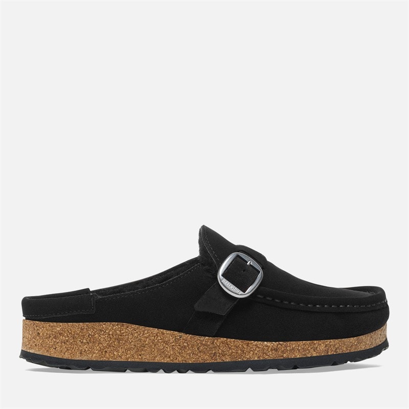 Birkenstock Chaussons doublés en peau lainée buckley femmes - Noir