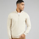 Pull en maille à fermeture éclair 1/4 hommes Oatmeal