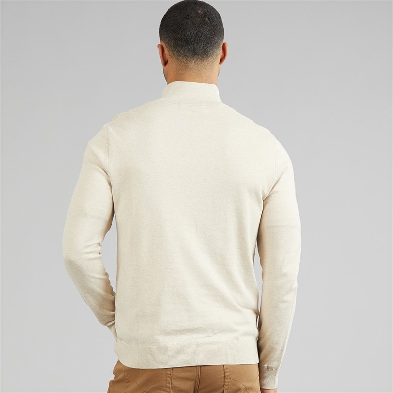 Pull en maille à fermeture éclair 1/4 hommes Oatmeal - Image 2