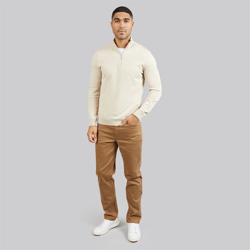 Pull en maille à fermeture éclair 1/4 hommes Oatmeal - Image 4