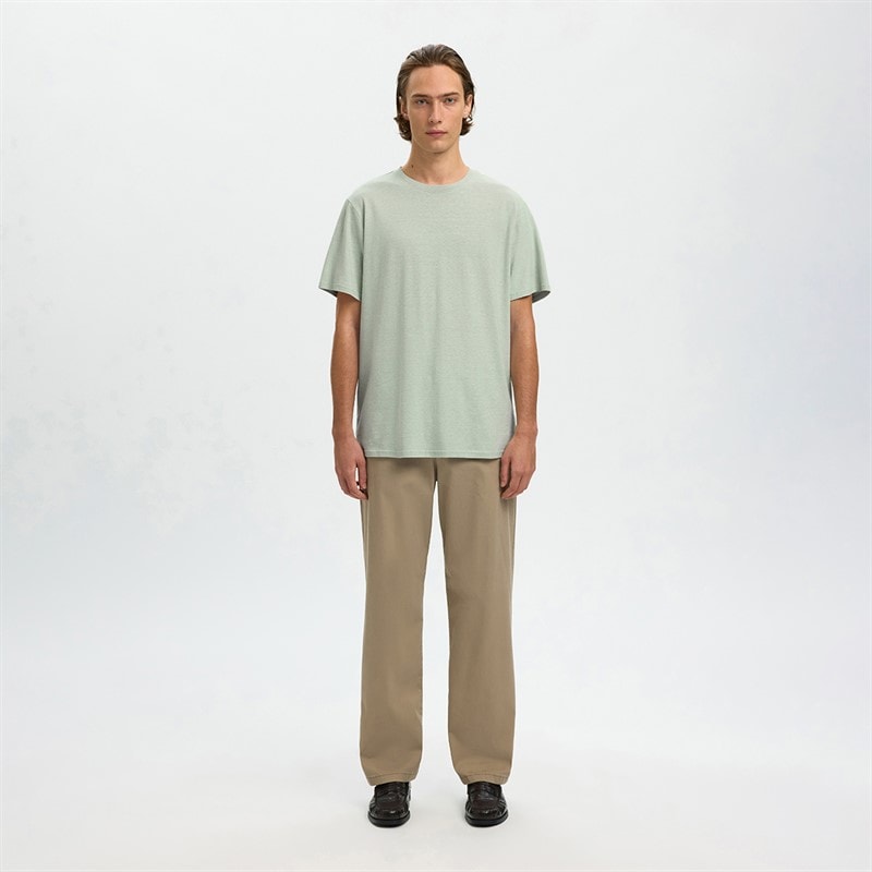 Heren adam linnenmix t-shirt Aqua Gray - Afbeelding 2