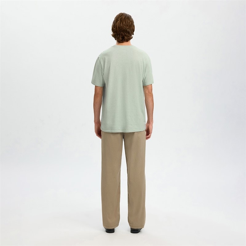 Heren adam linnenmix t-shirt Aqua Gray - Afbeelding 3