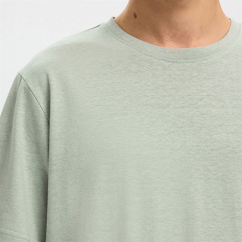 Heren adam linnenmix t-shirt Aqua Gray - Afbeelding 4
