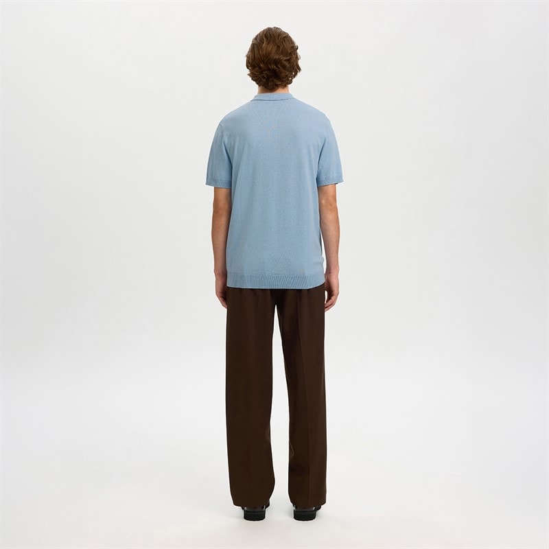 Herren - Berg Strick-Poloshirt Dusty Blue - Bild 3