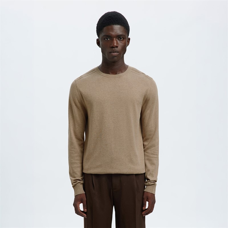 Pull à col rond Berg hommes Savannah Tan - Image 1