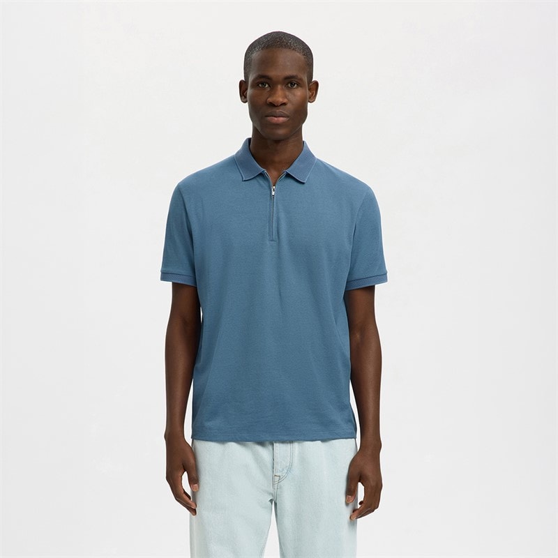 Mężczyźni koszulka polo z zamkiem fave Blue Mirage – zdjęcie  1