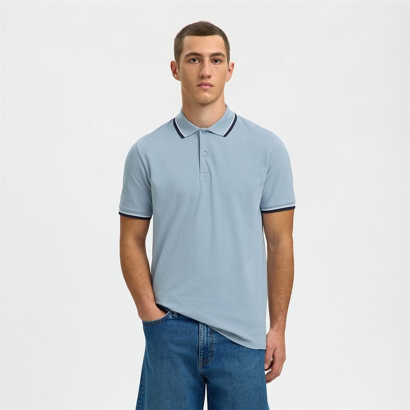Selected Herren - Slim Atlas Polo-Shirt - Dusty Blue