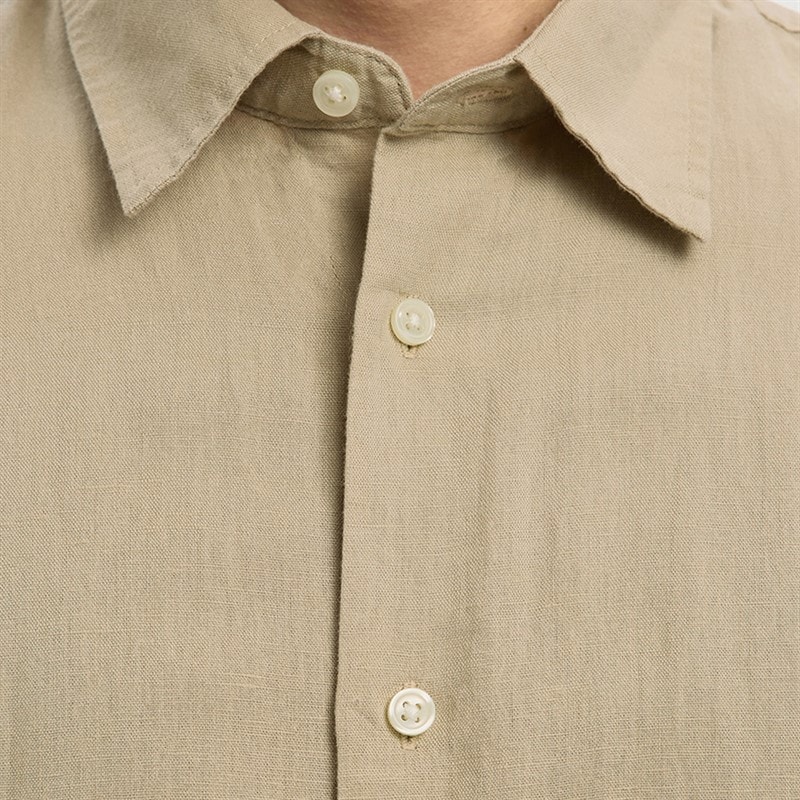 Mężczyźni koszula Claus Clay z krótkim rękawem z lnu i mieszanki tkanin Pure Cashmere – zdjęcie  4