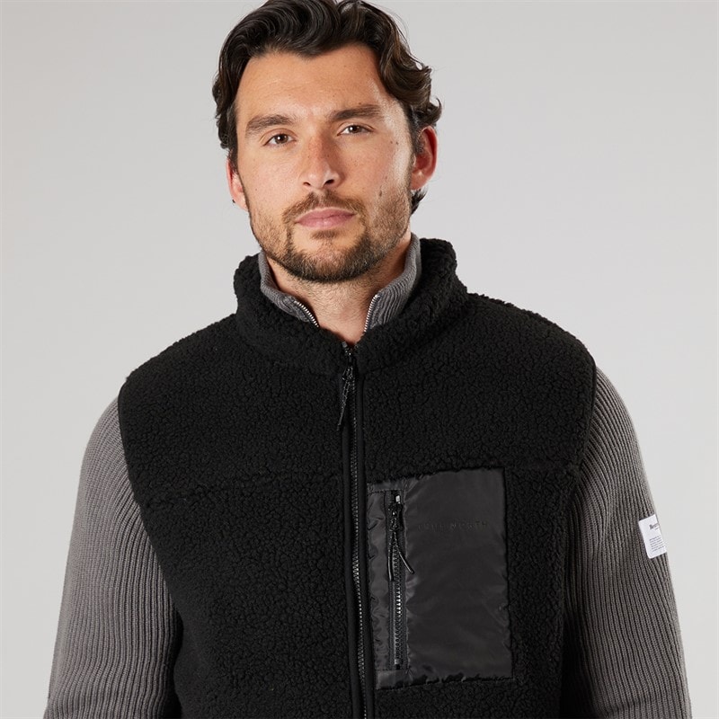 Heren vest van fleece Zwart - Afbeelding 3