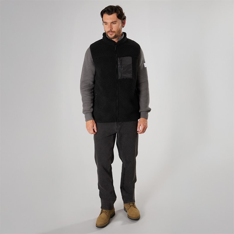 Heren vest van fleece Zwart - Afbeelding 4