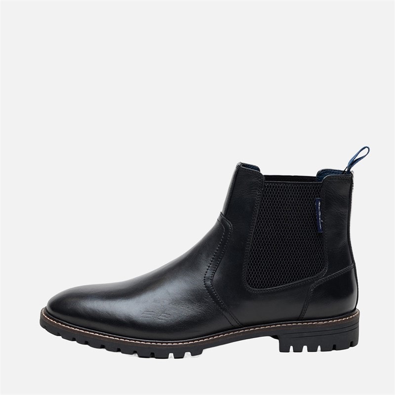 Heren baron leren chelsea boots Zwart - Afbeelding 1