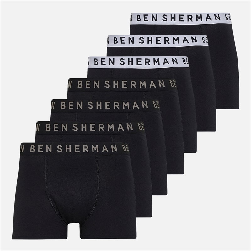 Heren zevenpack boxershorts Zwart/Wit - Afbeelding 1