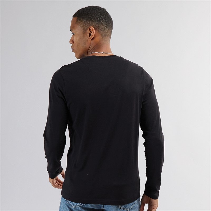 Mężczyźni longsleeve franz z okrągłym dekoltem Jet Black/Dark Charcoal Marl – zdjęcie  2