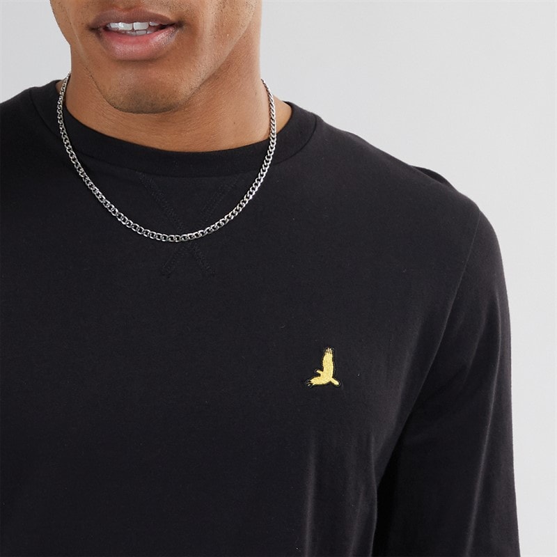 Mężczyźni longsleeve franz z okrągłym dekoltem Jet Black/Dark Charcoal Marl – zdjęcie  4