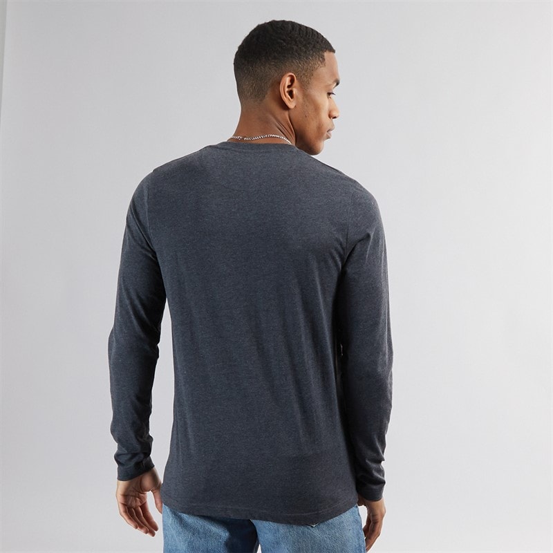 T-shirt Franz à manches longues col rond hommes Dark Charcoal Marl/Gris clair Marl - Image 2
