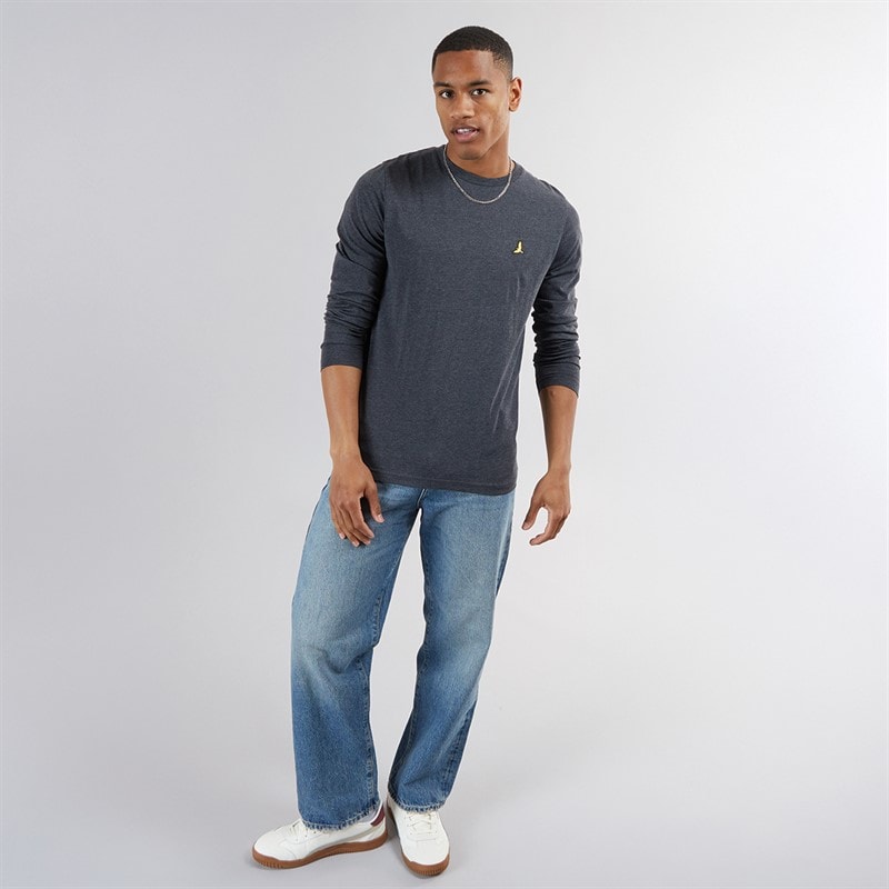 T-shirt Franz à manches longues col rond hommes Dark Charcoal Marl/Gris clair Marl - Image 4