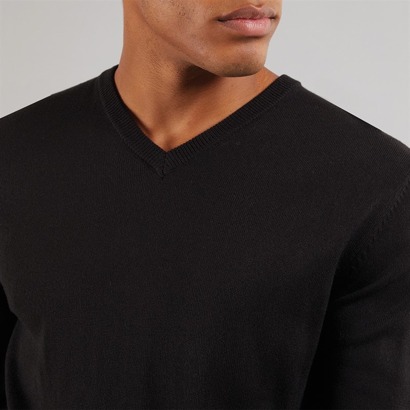 Pull col en V céleste hommes Noir - Image 3