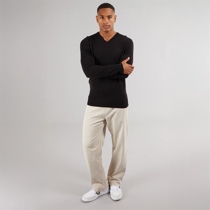 Pull col en V céleste hommes Noir - Image 4
