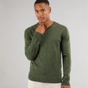 Pull col en V céleste hommes Khaki Mix