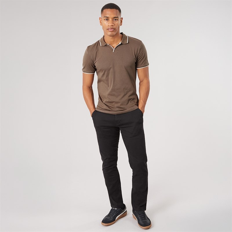Heren ferrat polo Taupe/Optic White - Afbeelding 4