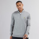 Heren georgie 1/4 rits trui met col Silver Grey Marl