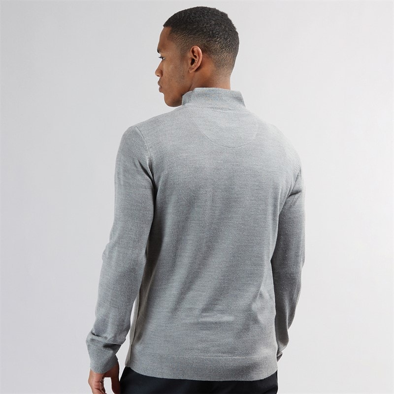 Herren - Georgie Sweatshirt mit 1/4-Reißverschluss und Funnel-Kragen Silver Grey Marl - Bild 2