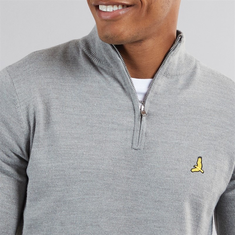 Herren - Georgie Sweatshirt mit 1/4-Reißverschluss und Funnel-Kragen Silver Grey Marl - Bild 3
