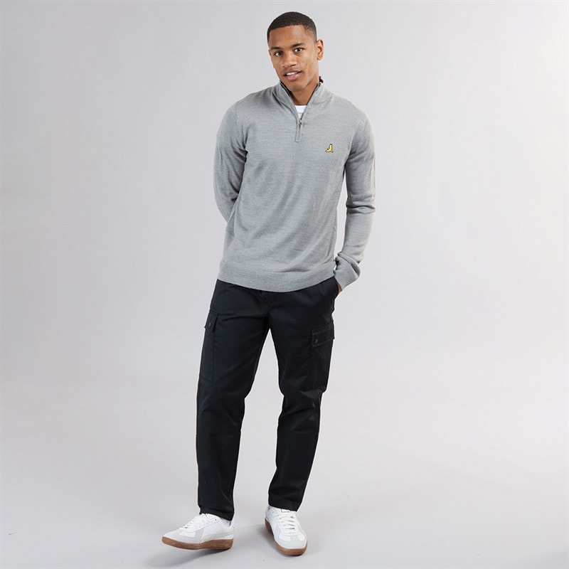 Herren - Georgie Sweatshirt mit 1/4-Reißverschluss und Funnel-Kragen Silver Grey Marl - Bild 4