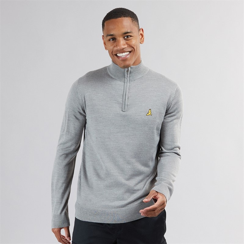 Herren - Georgie Sweatshirt mit 1/4-Reißverschluss und Funnel-Kragen Silver Grey Marl - Bild 5