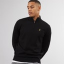 Heren georgie 1/4 rits trui met col Jet Black