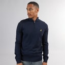 Heren georgie 1/4 rits trui met col Midnight Navy